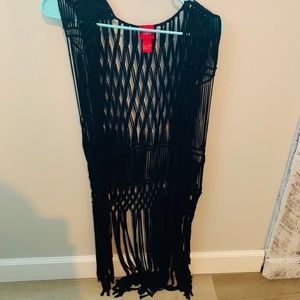 Daytrip Black Fringe Vest